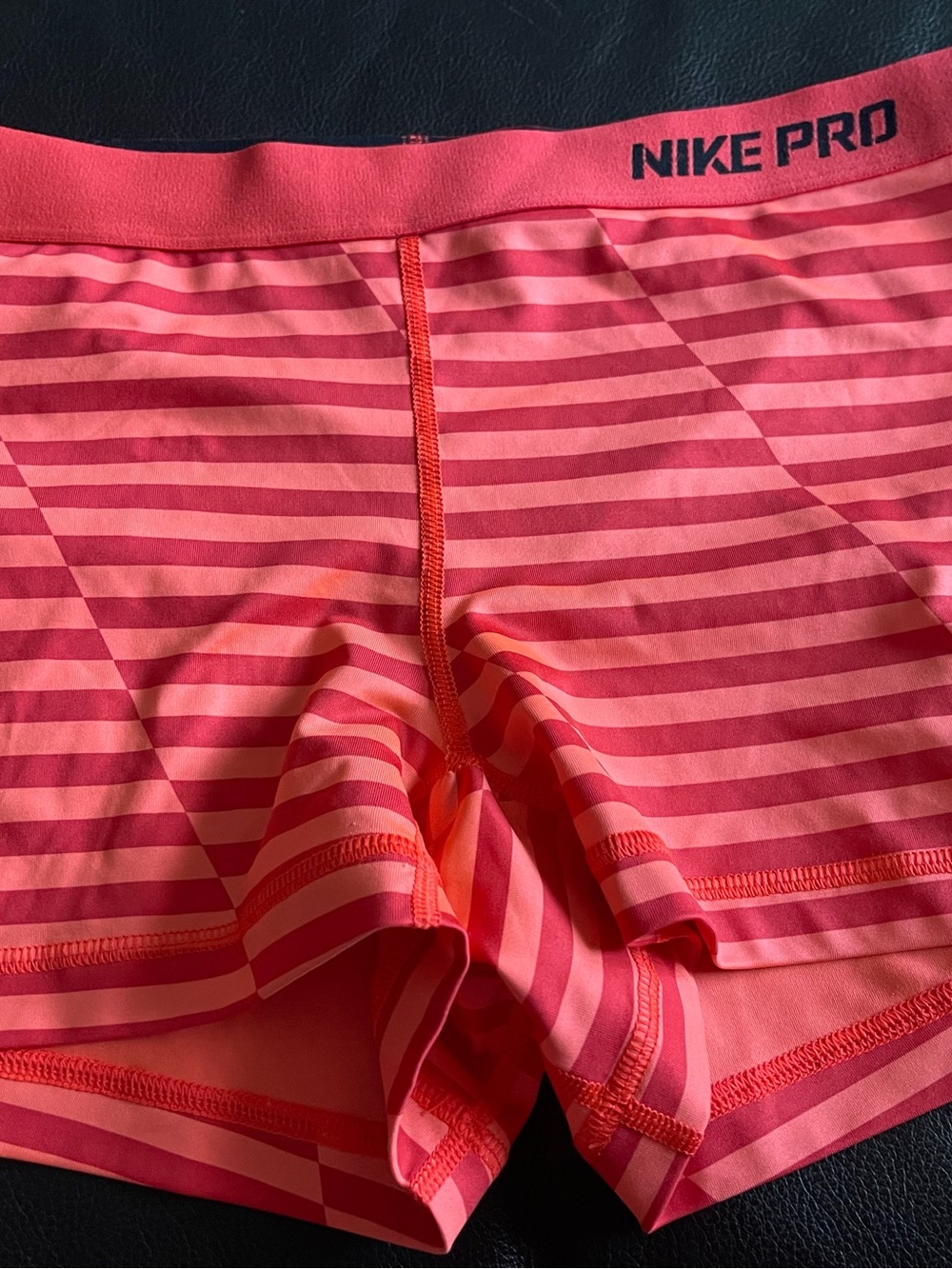 Nike Pro Pink Striped Performance Shorts